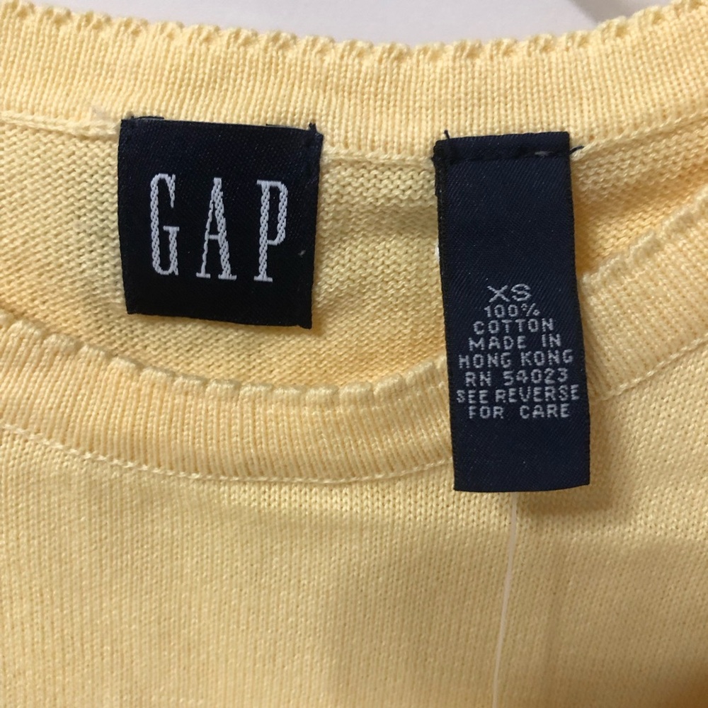GAP Cream Yellow Cardigan Sweater Lightweight Knit - Picture 6 of 7